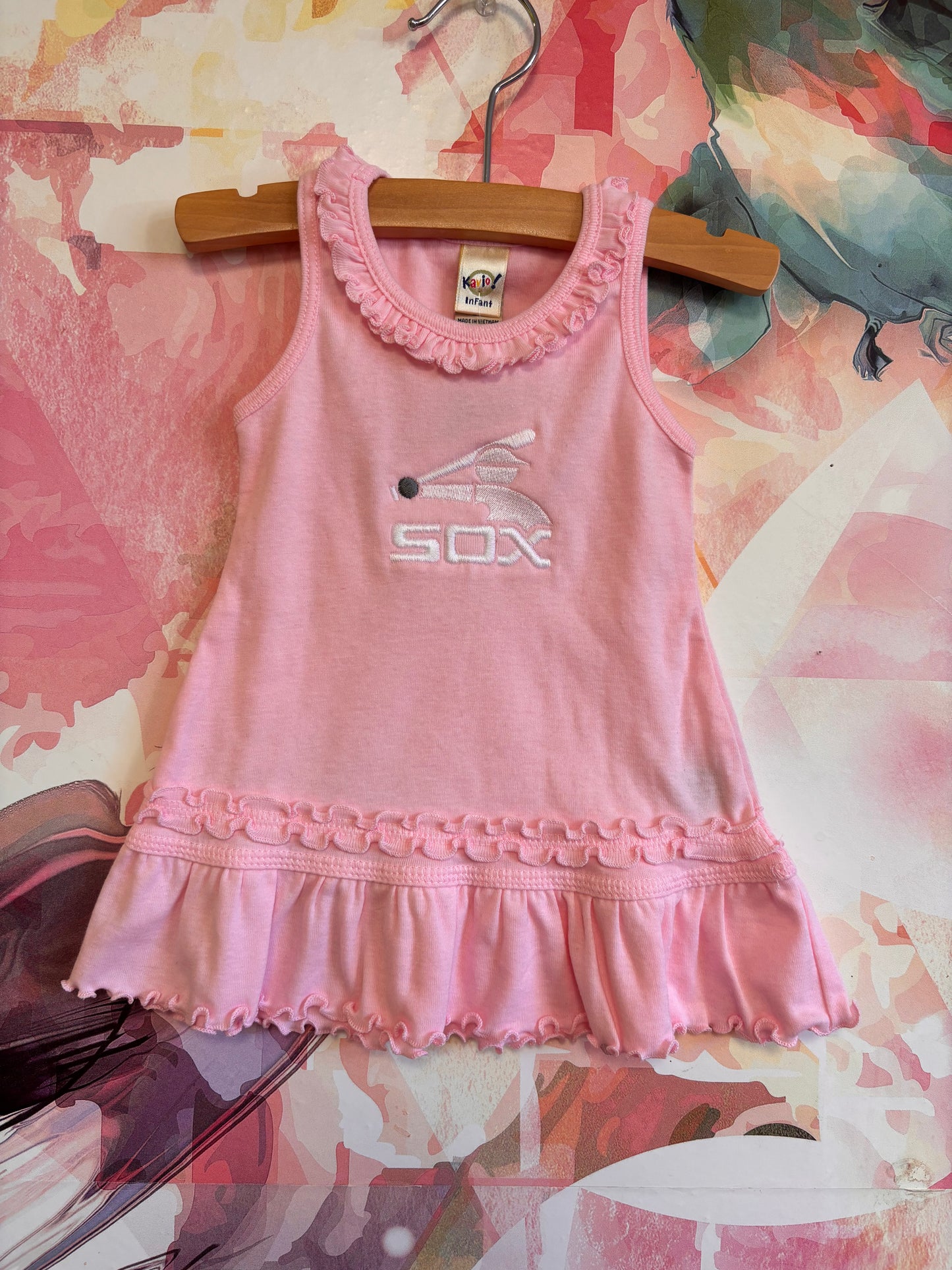 Chicago White Sox Pink Sleeveless Dress. New With Tags. Size 6m-9m.