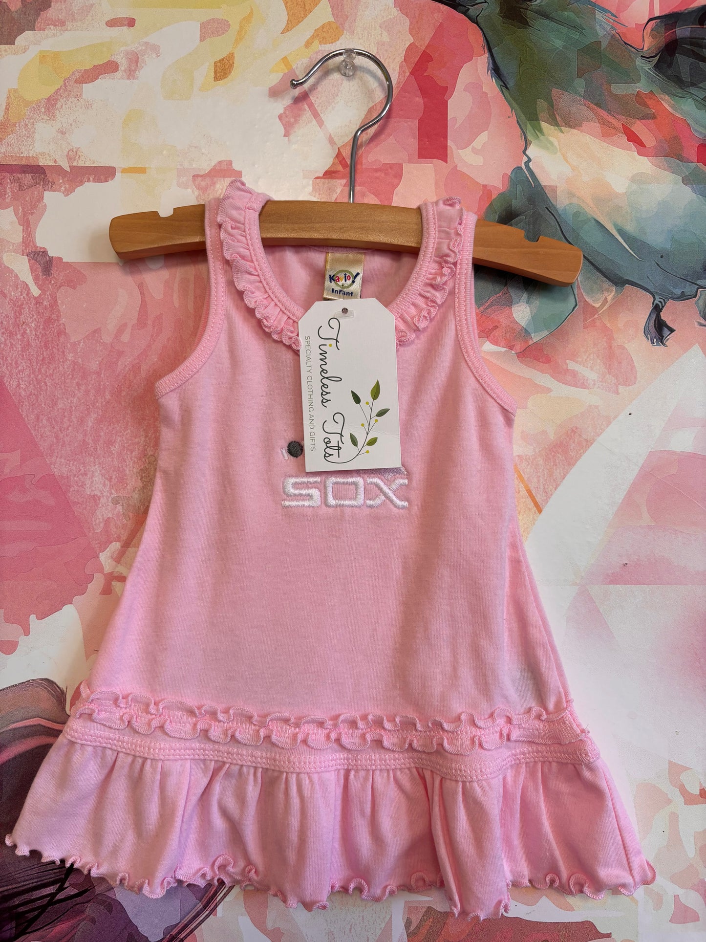 Chicago White Sox Pink Sleeveless Dress. New With Tags. Size 6m-9m.