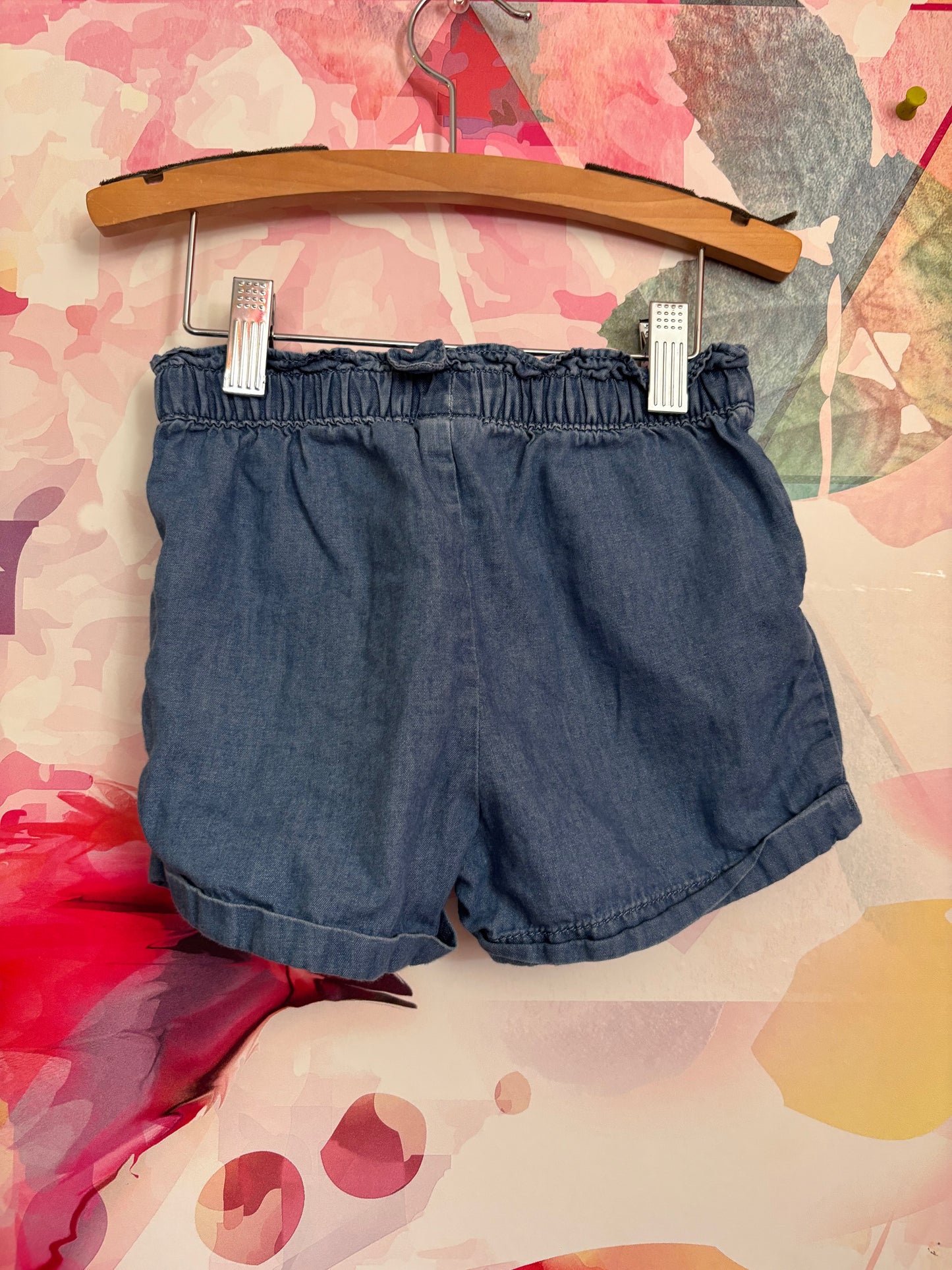 Baby Gap blue denim shorts with tie waist. Size 5T.