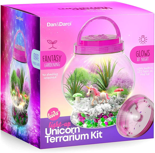 Dan&Darci - Light-Up Unicorn Terrarium Kit for Kids BTKit