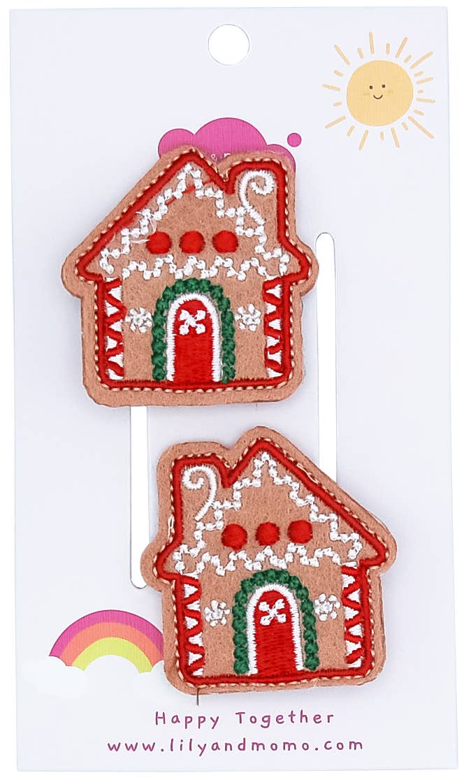 Cute Gingerbread House Hair Clips