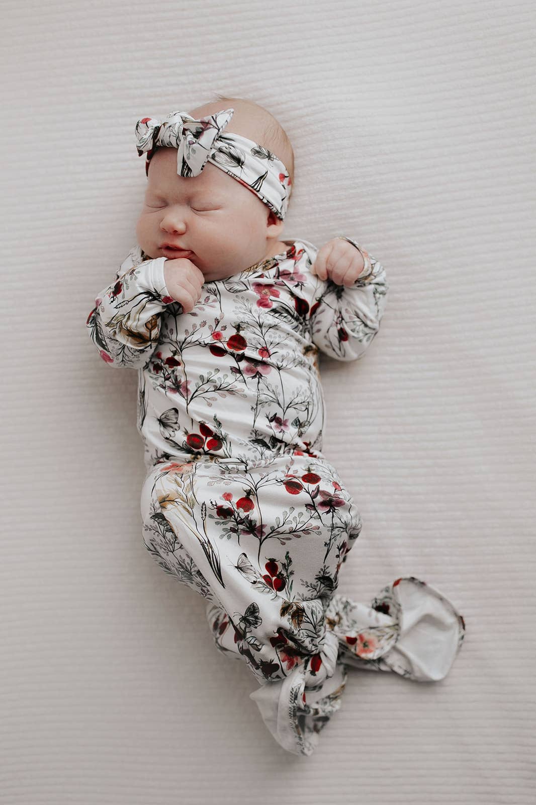 Three Little Tots - Floral Flower Knotted Gown