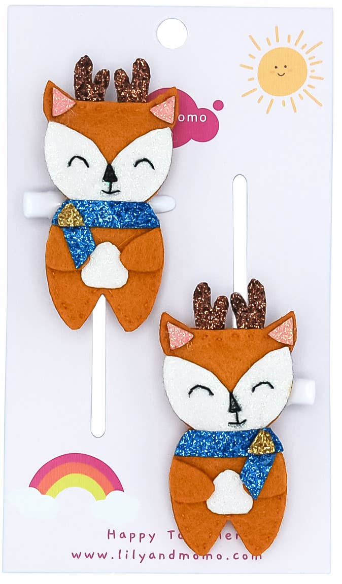 Holiday Reindeer Friends Hair Clips