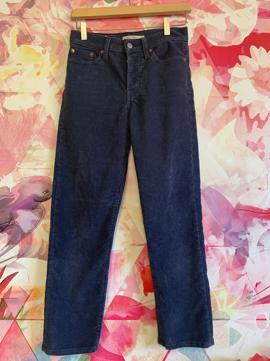 Levi’s Premium blue corduroy pants. Wedge Straight style with button fly. size 25.