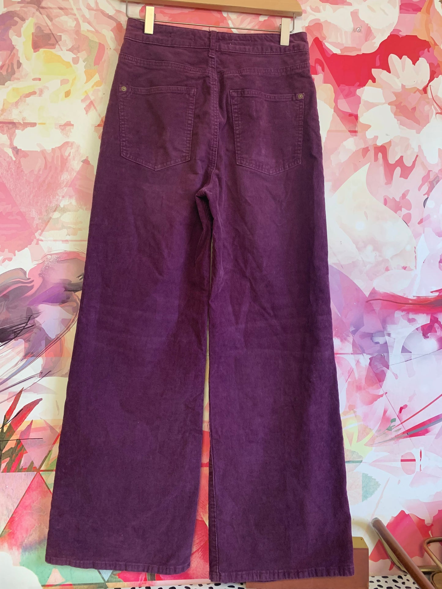 Pilcro purple wide leg corduroy pants. Size 27.