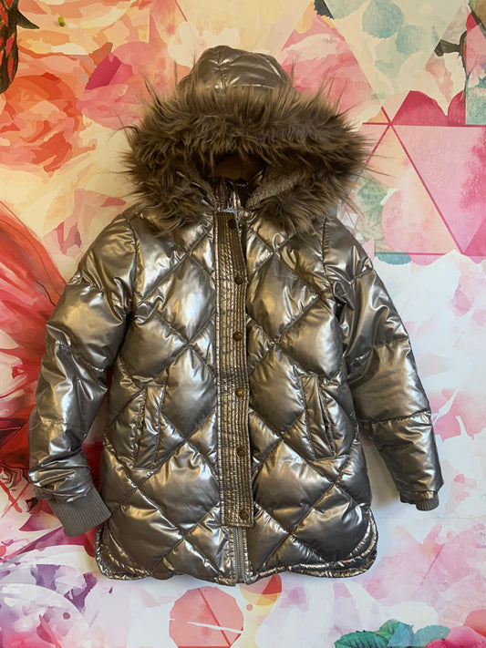 Appaman gold puffy coat with hood. Size 7.