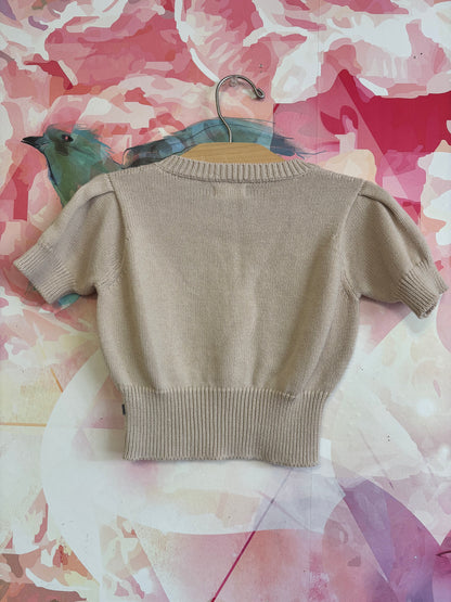 Oeuf light beige short sleeve sweater. Size 2T / 3T