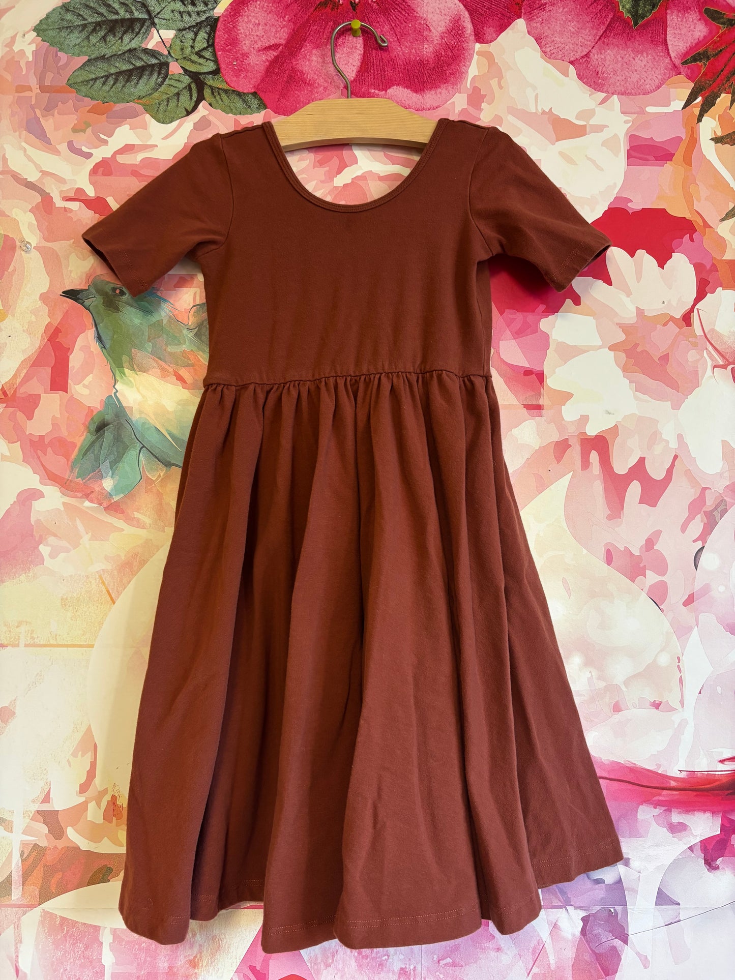 Alice & Ames brown short sleeve swing dress. Size 7.