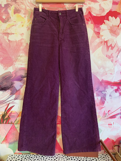 Pilcro purple wide leg corduroy pants. Size 27.