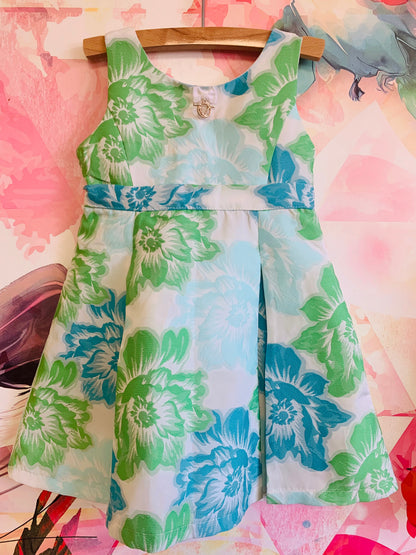 Versace green & blue flower dress. NEW WITH TAGS. size 3T.