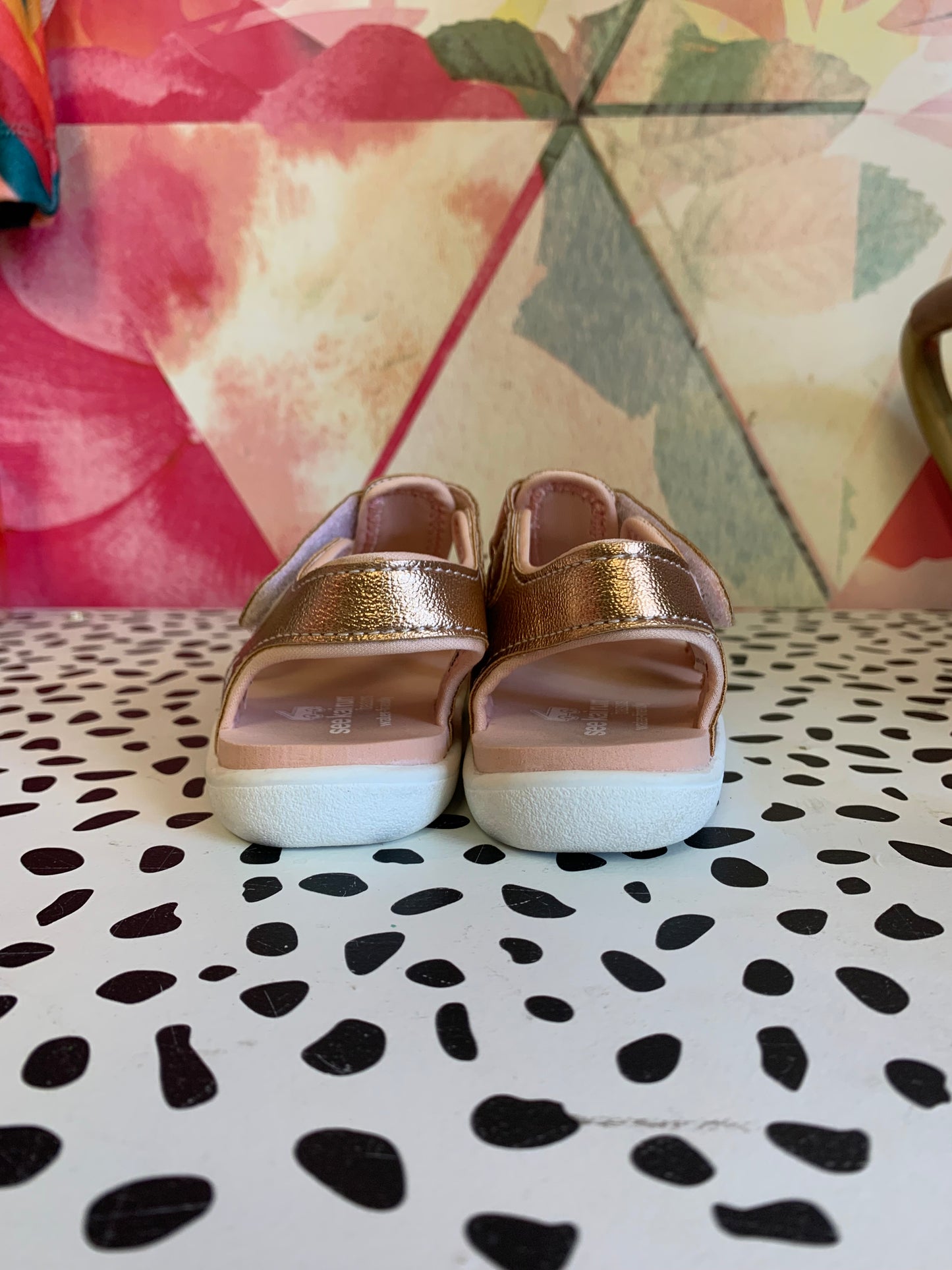 See Kai Run basics toddler Shayna sandals. Rose Gold color. Size 6.