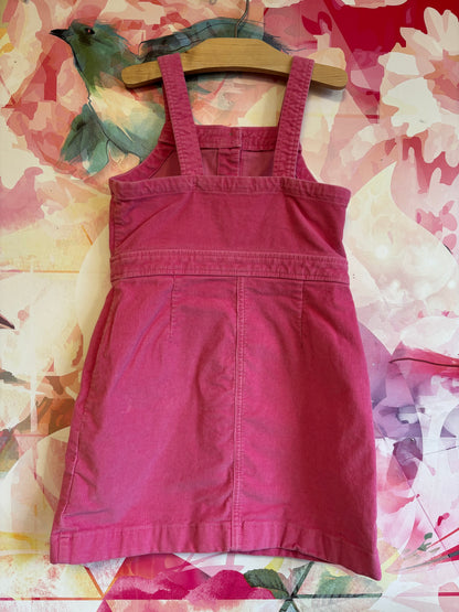 corduroy overall dress pink Denim Co Mini Overall Dress Womens Size 4 Pink Corduroy Button Front Pockets