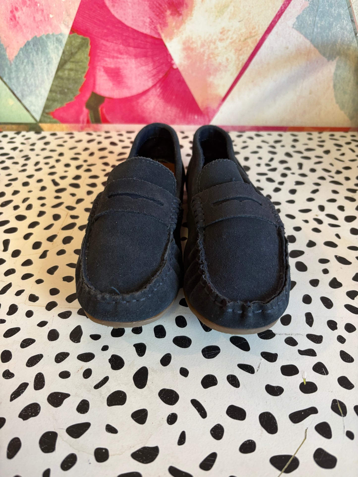 Zara navy blue suede loafers. Size 3.5