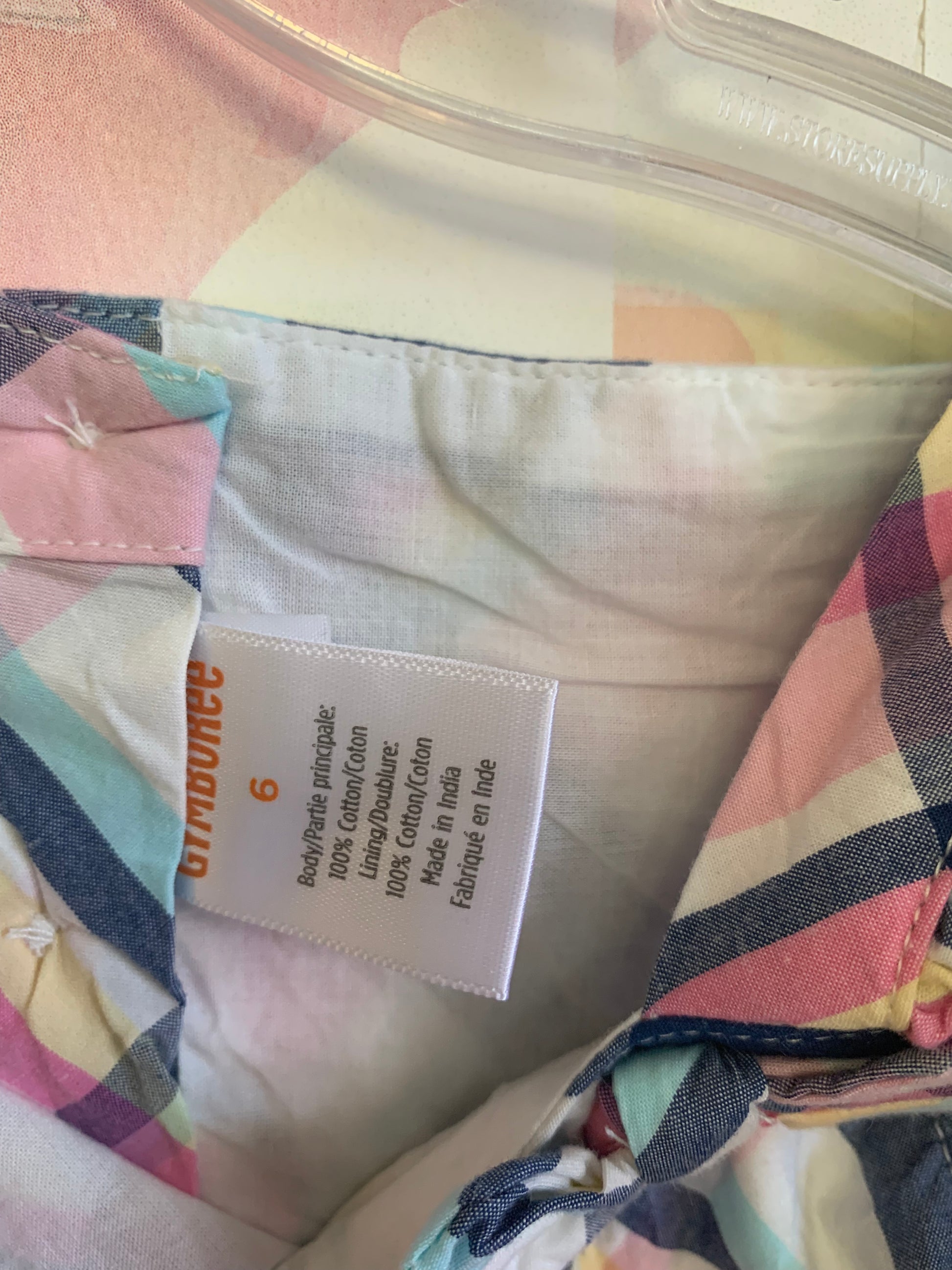 Gymboree pink, blue, yellow, White plaid short sleeve dress. Fully lined. Size 6 Gymboree pink, blue, yellow, White plaid short sleeve dress. Fully lined. Size 6