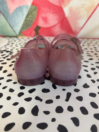 Mini Melissa purple Little Mermaid sparkly shoes. Size 10.