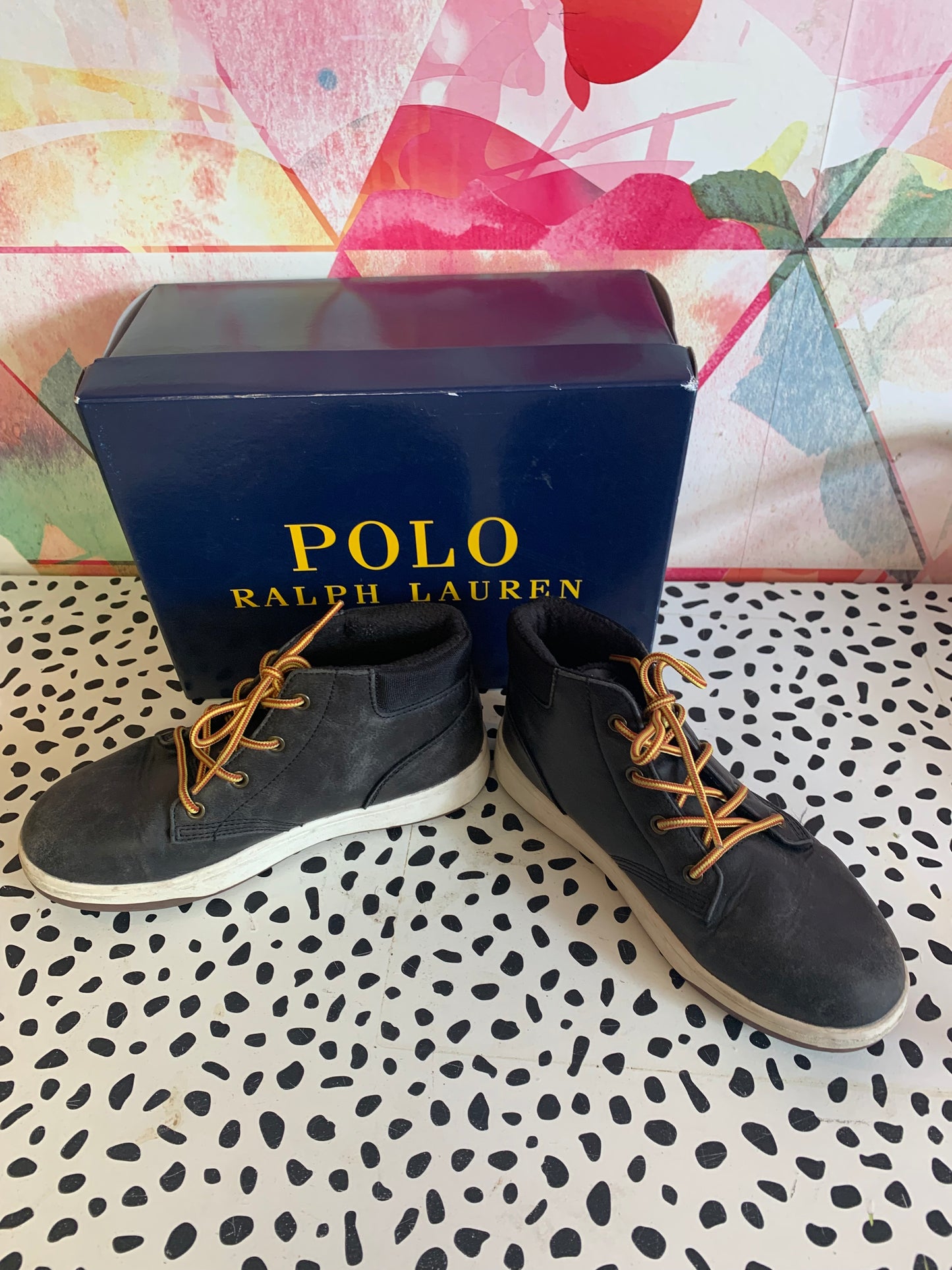 Polo Ralph Lauren black Polo Court Sneaker Boot. Size 3. Comes in original box.