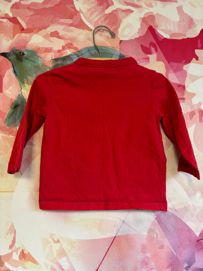 Little Marc Jacobs red long sleeve top. Bear in sweater & hat. Goodbye Summer. Size 2T.