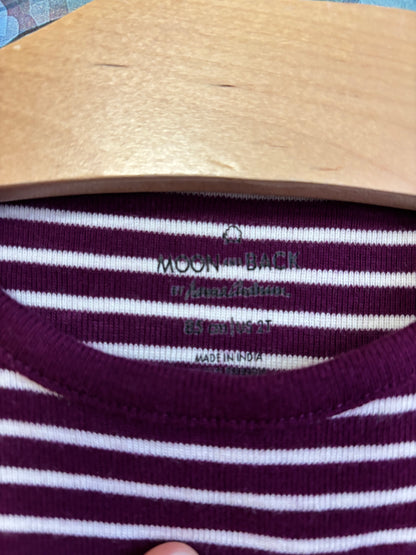 Moon & Back by Hanna Andersson purple/white stripe short sleeve dress. Size 2T.