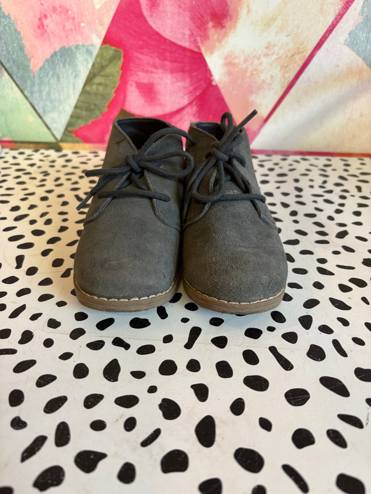 Janie & Jack grey suede lace up boots. Size 9.