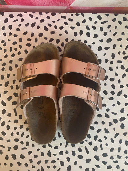 Rose gold Birkenstock sandals. Size 2.5.