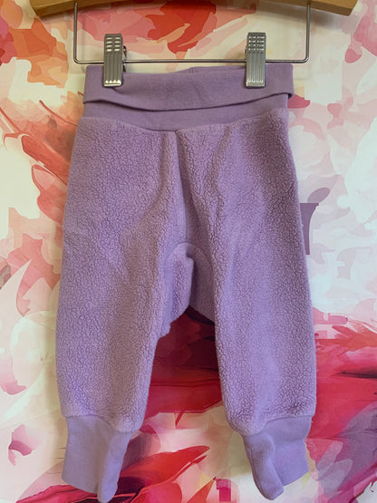 Zutano purple fleece joggers with fold down waist. Size 6m