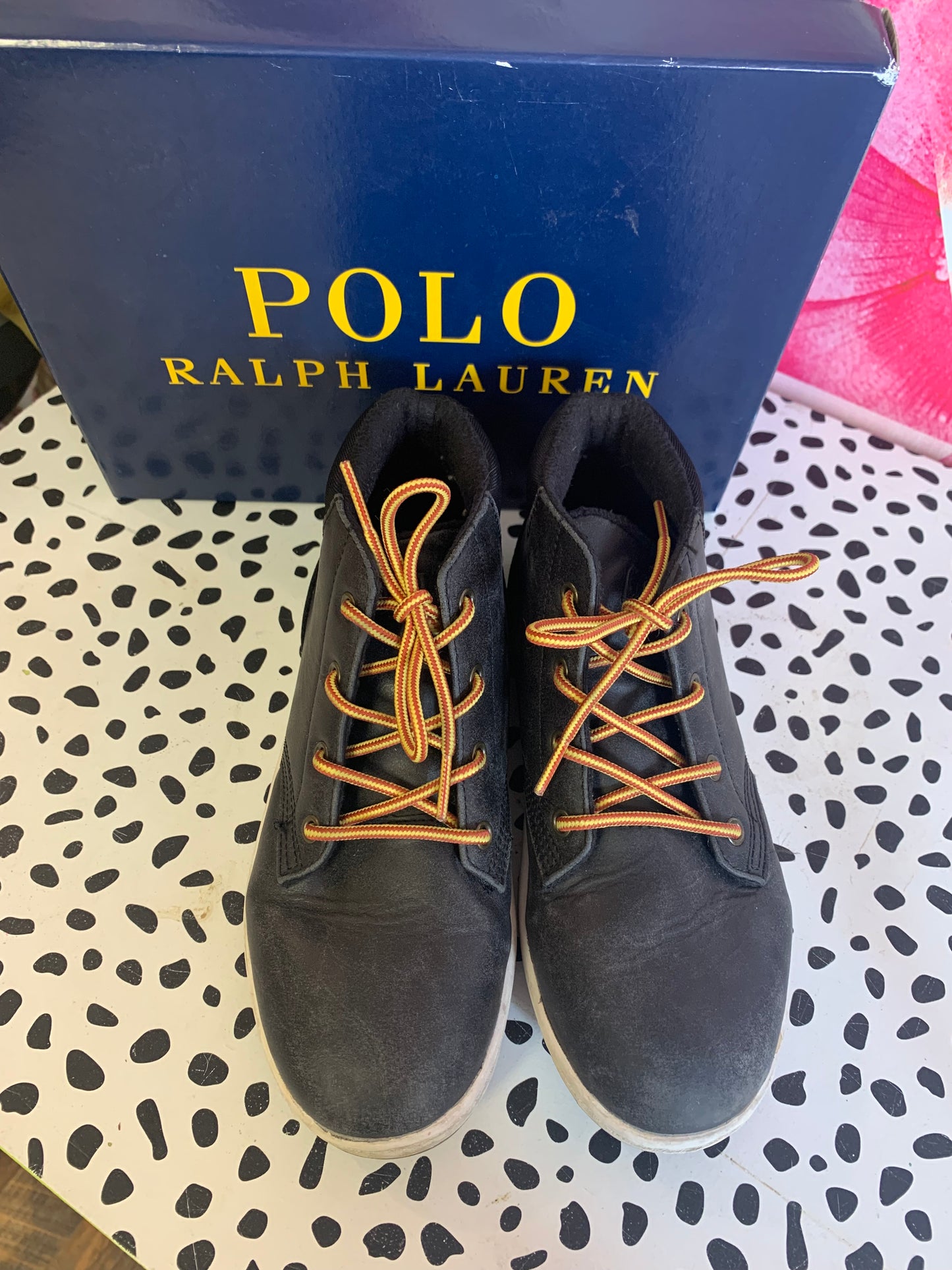 Polo Ralph Lauren black Polo Court Sneaker Boot. Size 3. Comes in original box.