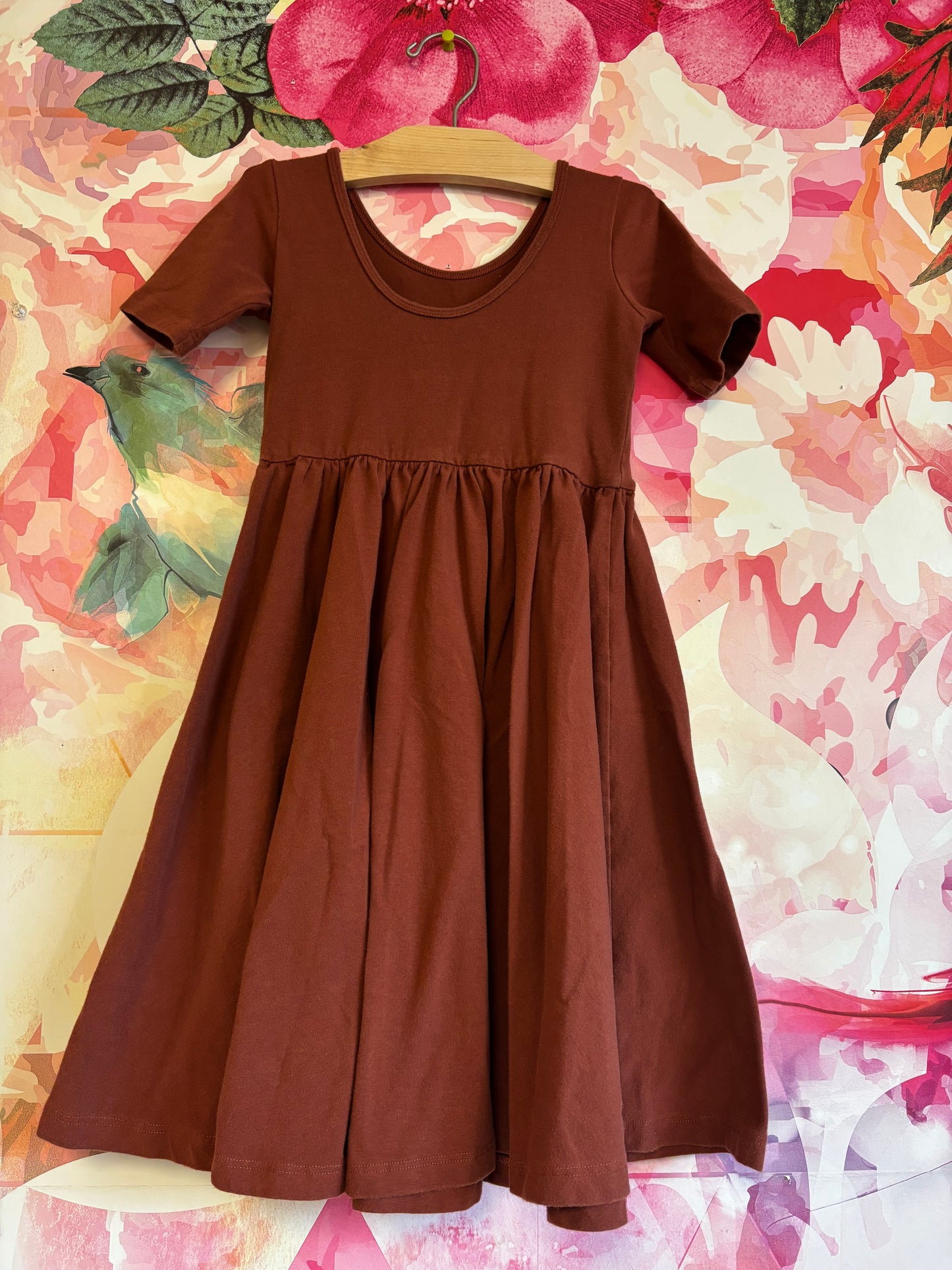 Alice & Ames brown short sleeve swing dress. Size 7.