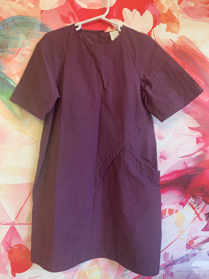 cos short sleeve dress STRIPED SHORT-SLEEVED COTTON SHIRT DRESS - BLUE / STRIPED
