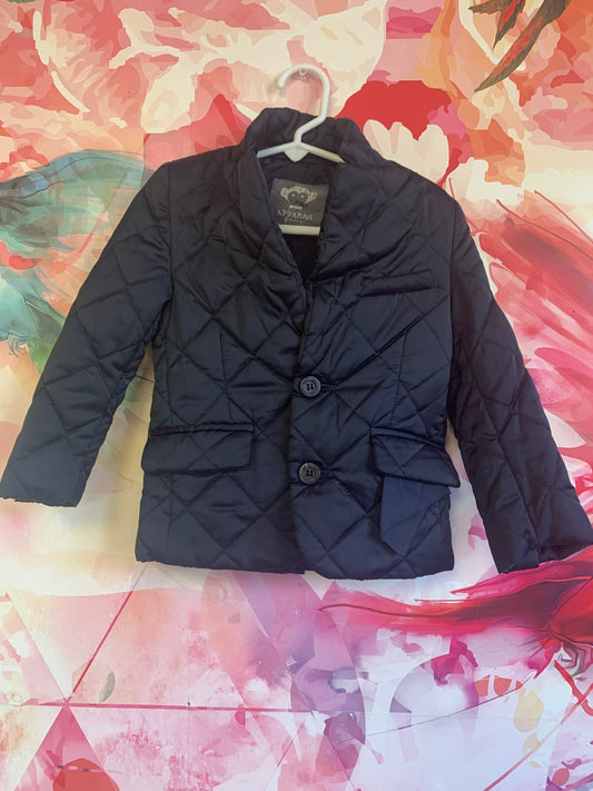 Appaman navy blue satin quilted blazer. Size 4.