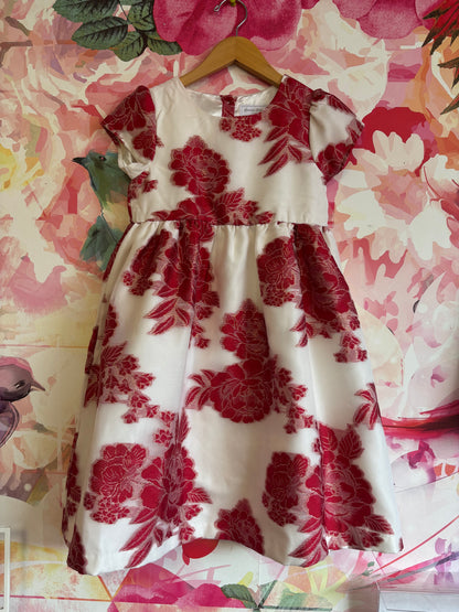 Special Occasions by Gymboree White short sleeve holiday dress with red/gold flowers. Size 8. Special Occasions by Gymboree White short sleeve holiday dress with red/gold flowers. Size 8.