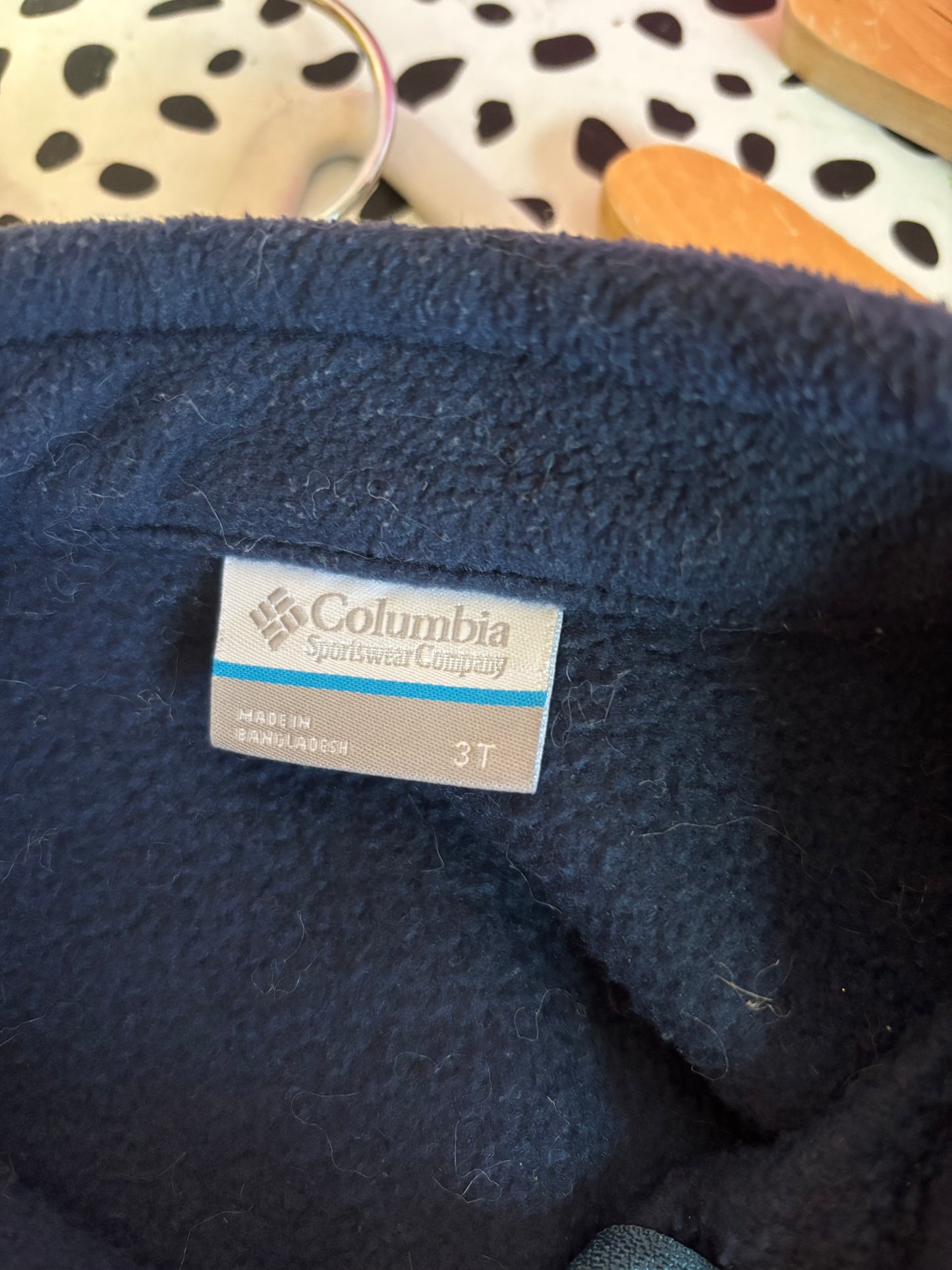 Columbia red/blue fleece jacket. Size 3T.