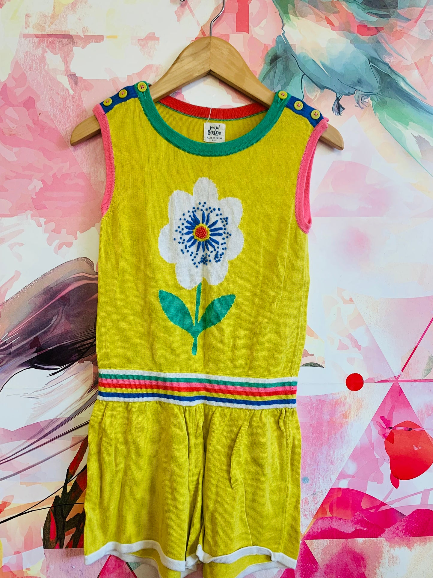 Flower knit romper 5/6T