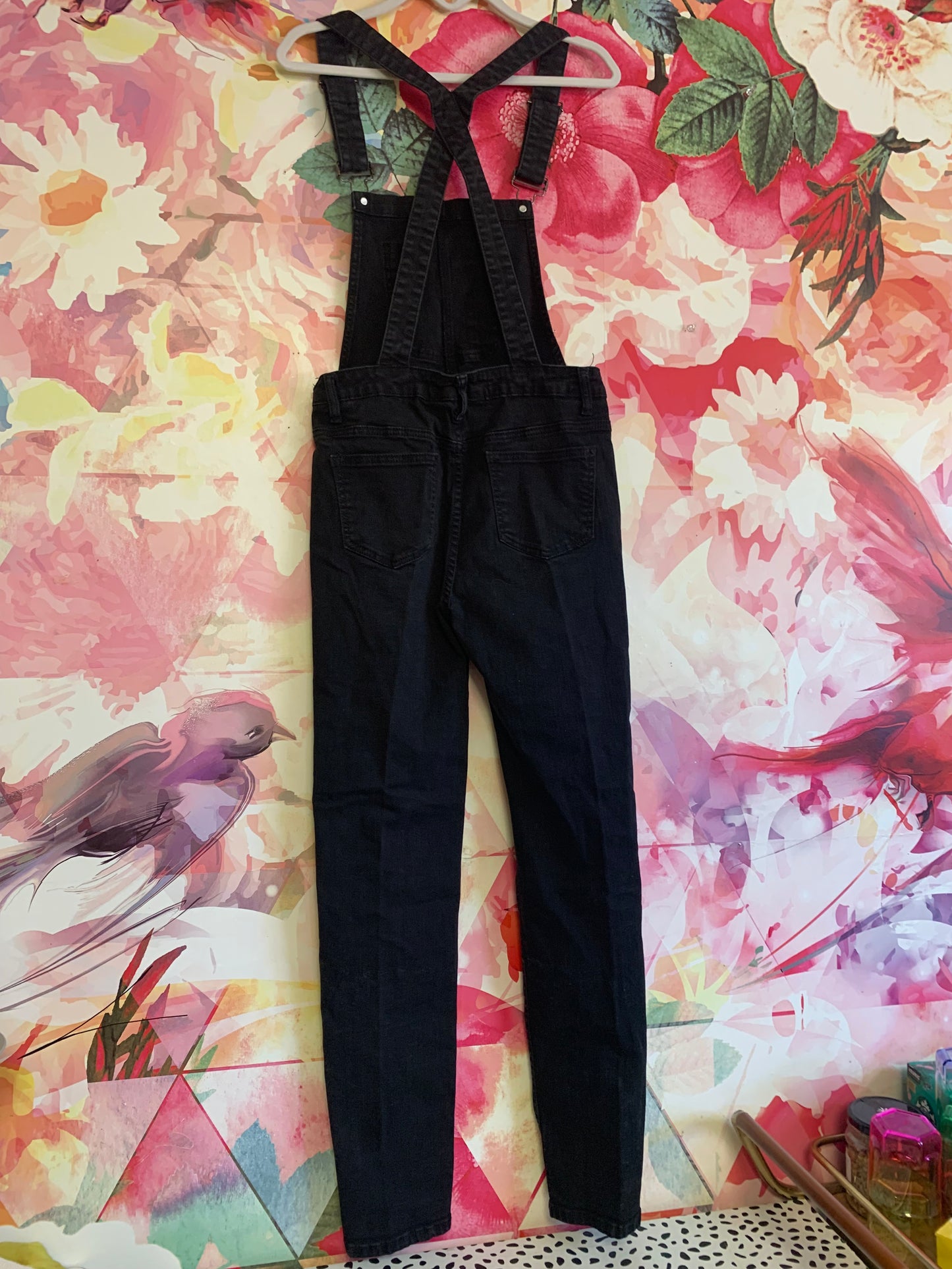 Harper black denim overalls. Size Medium.