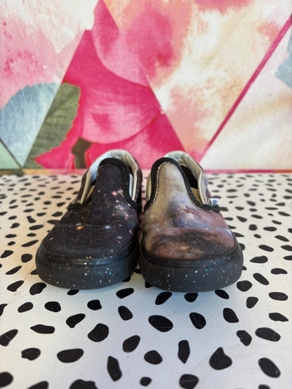 Vans black slip on sneakers. Outer space NASA design. SIZE 7