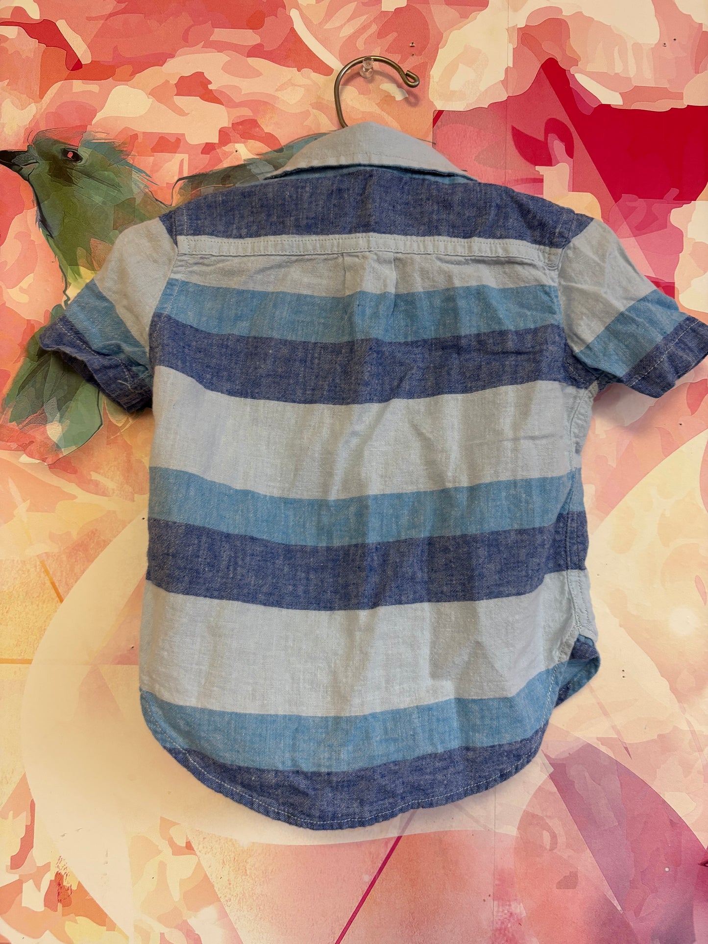 Baby Gap blue stripe short sleeve button down. Size 12-18m