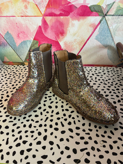 Crewcuts gold sparkly boots with side zipper. Size 7