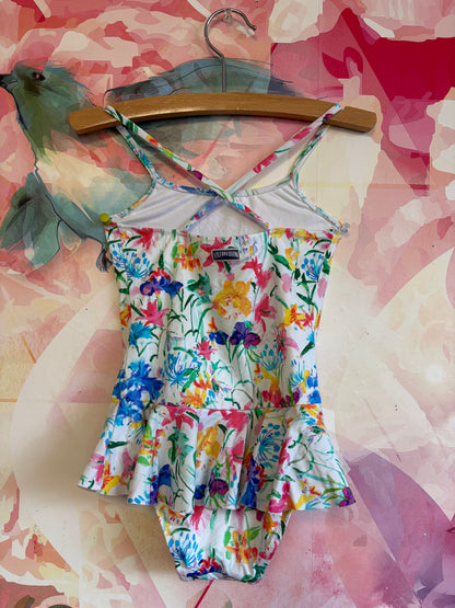 Vilebrequin colorful floral swimsuit with skirt. Size 6.