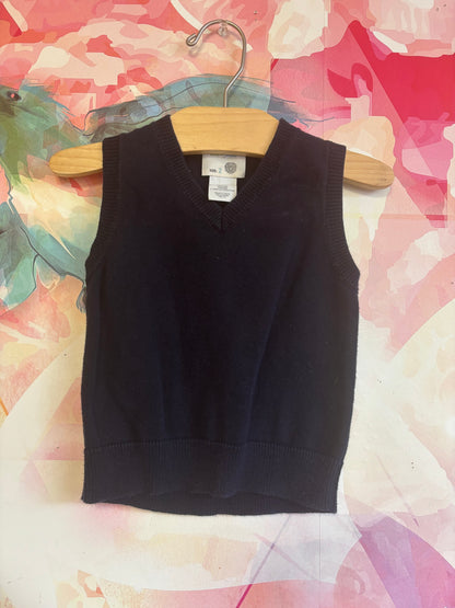 Crewcuts navy blue sweater vest. Size 2T.