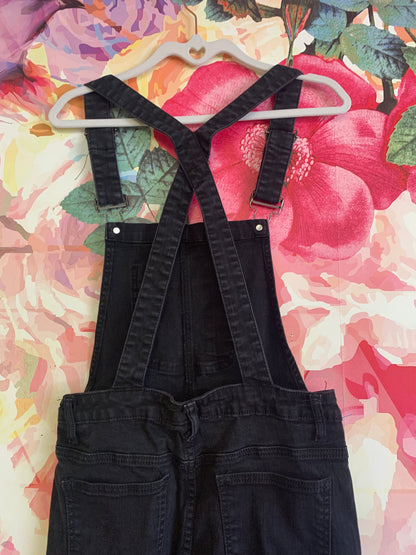 Harper black denim overalls. Size Medium.