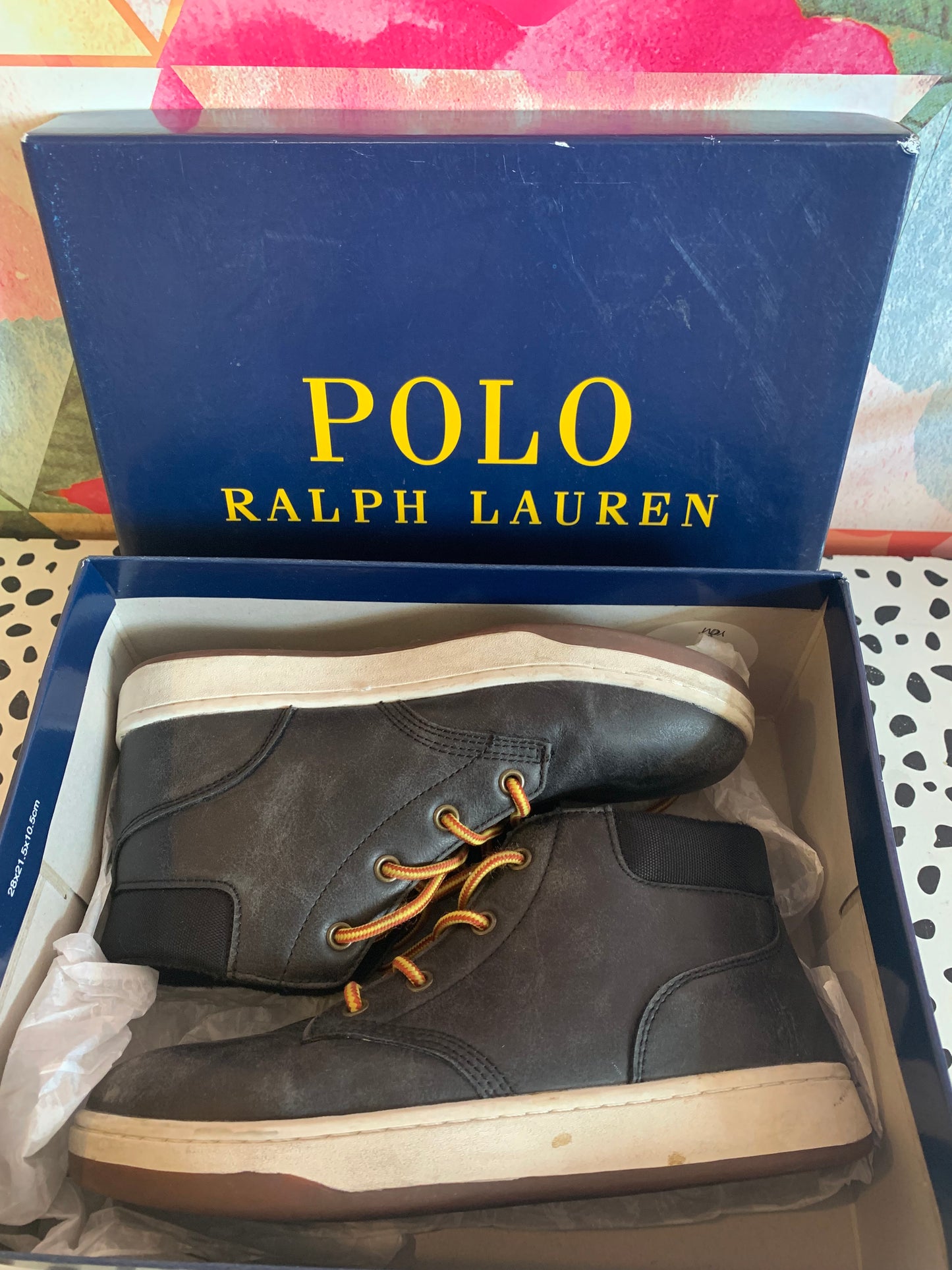 Polo Ralph Lauren black Polo Court Sneaker Boot. Size 3. Comes in original box.