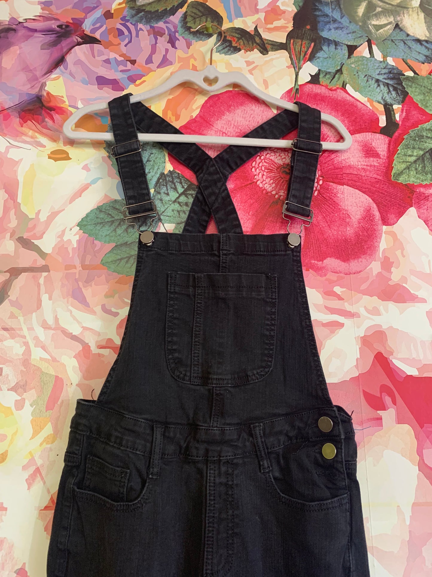 Harper black denim overalls. Size Medium.