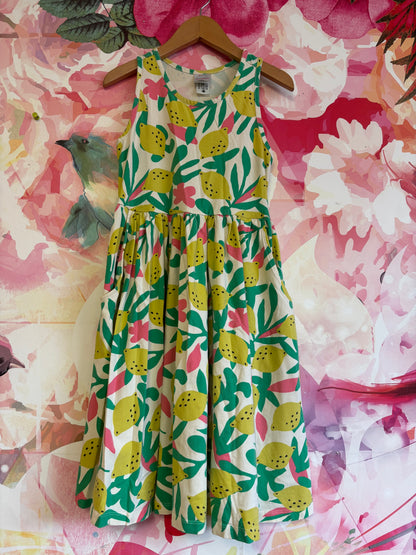 Hanna Andersson tank dress with yellow lemons, green leaves, pink flowers and pockets. Size 10 Hanna Andersson tank dress with yellow lemons, green leaves, pink flowers and pockets. Size 10