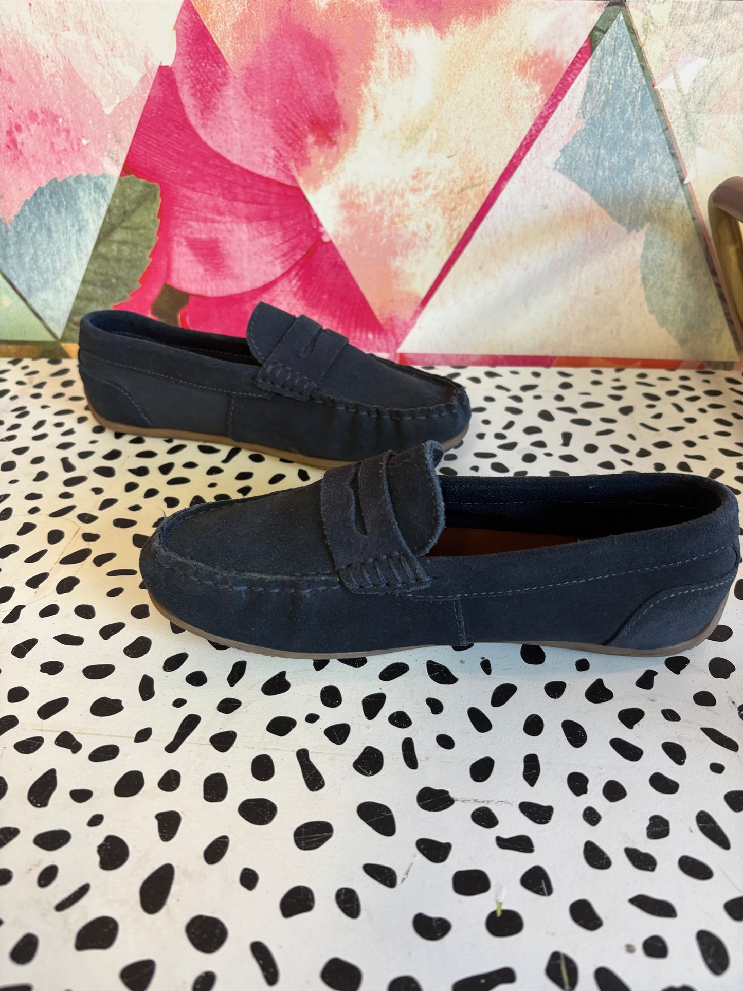 Zara navy blue suede loafers. Size 3.5