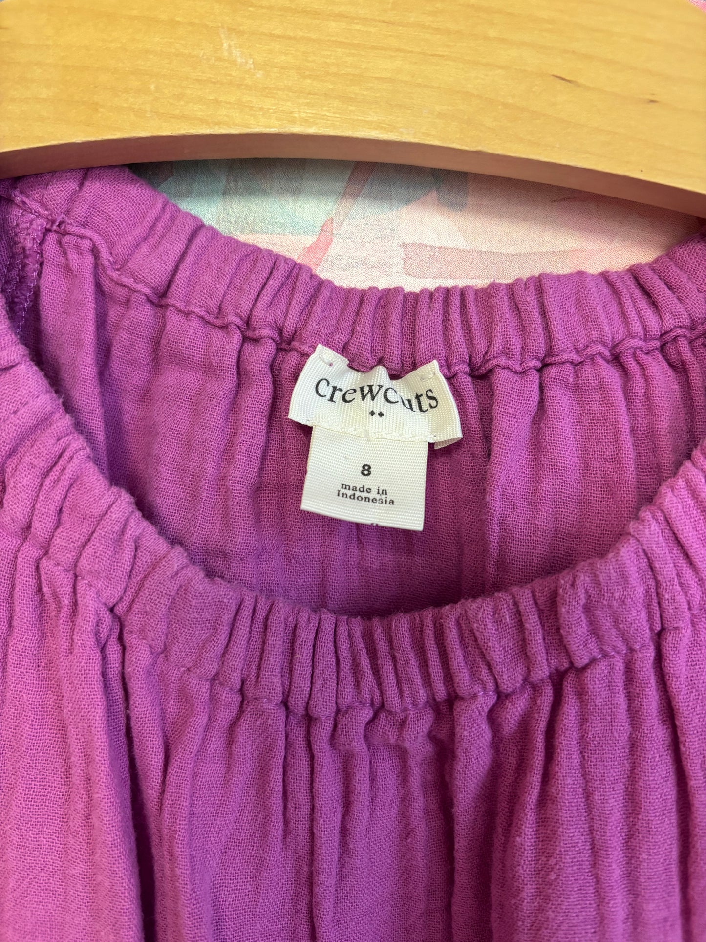 Crewcuts purple short sleeve romper. Size 8