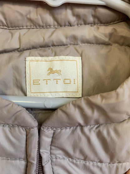 Ettoi beige puffy coat with zipper and pockets. Size 2T.