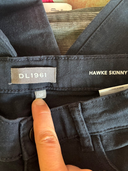 DL 1961 Ultimate navy blue pants. Hawke Skinny style. Size 16