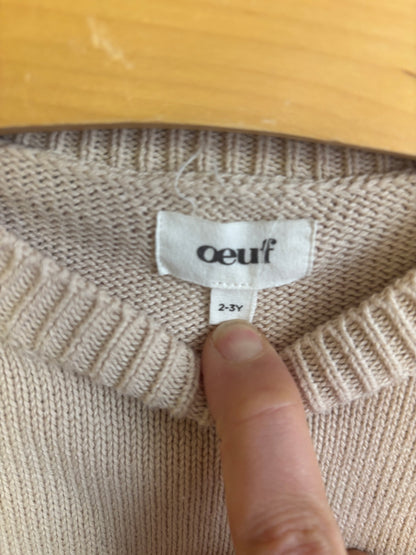 Oeuf light beige short sleeve sweater. Size 2T / 3T