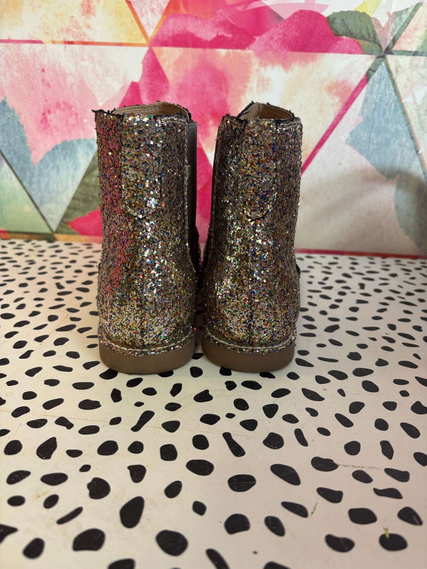 Crewcuts gold sparkly boots with side zipper. Size 7