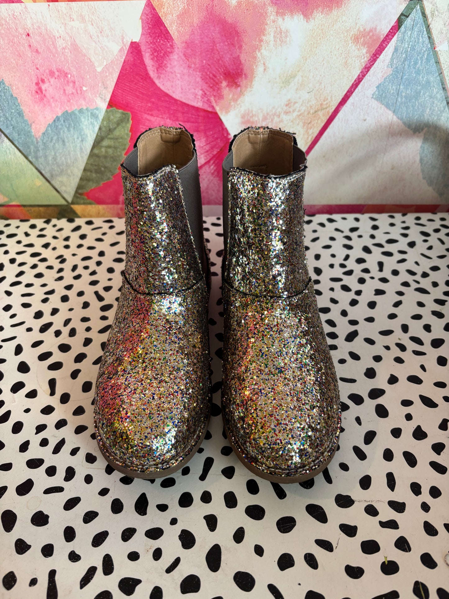 Crewcuts gold sparkly boots with side zipper. Size 7