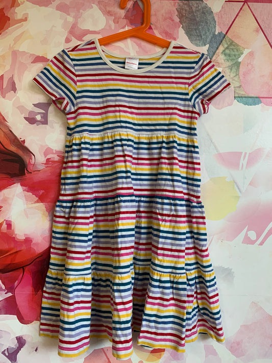 Hanna Andersson rainbow stripe short sleeve dress. Size 7/7